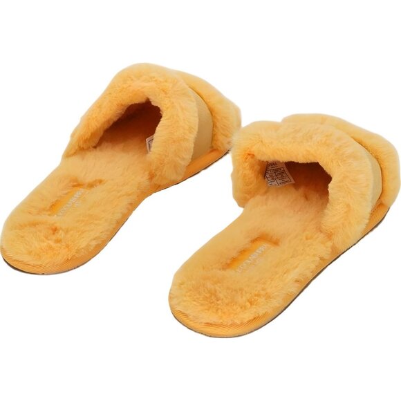 Koolaburra by UGG Milo Fuzzy Slide Slippers Amber Yellow Women's US 5M - Picture 3 of 6